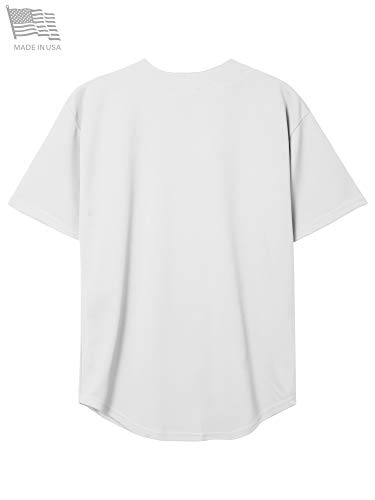 Made in USA Mens Premium Button Down Baseball Jersey Team Uniform Hip Hop Urban Tee Shirt