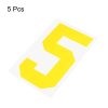 Iron on Number 5 Heat Transfer 8" Yellow Single Number for Team Uniform, Sports T-Shirt, Football, Basketball, Baseball Pack of