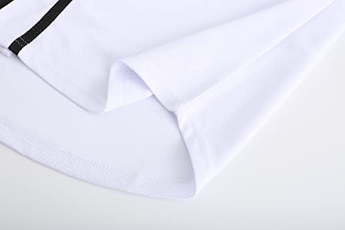 Mens Button Down Plain Baseball Jersey, Blank Softball Team Uniform, Hip Hop Hipster Short Sleeve Active Shirts