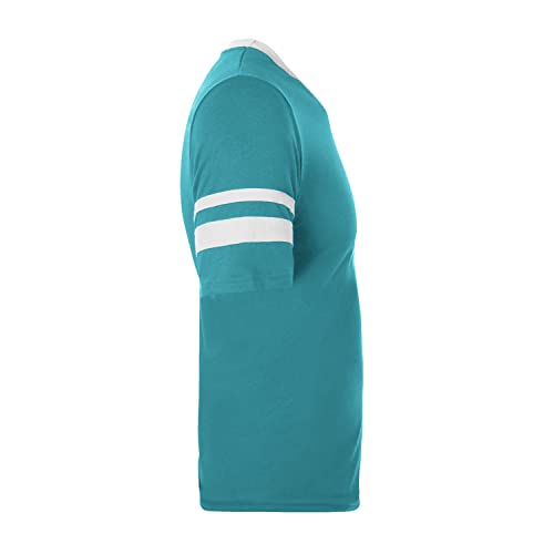 Men's X-Large Sleeve Stripe Jersey, Teal/White