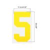 Iron on Number 5 Heat Transfer 8" Yellow Single Number for Team Uniform, Sports T-Shirt, Football, Basketball, Baseball Pack of