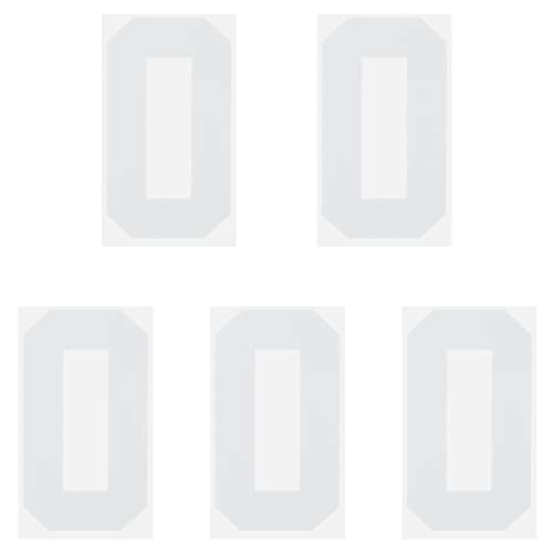 Iron on Number 0 Heat Transfer 8" White Single Number for Team Uniform, Sports T-Shirt, Football, Basketball, Baseball Pack of 5