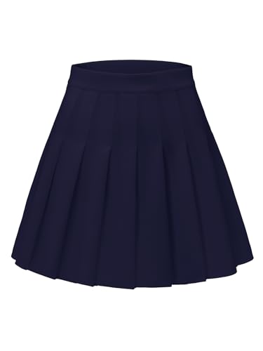 Stretchy Short Pleated Skirts for Women Cheerleader Uniform High Waist A-line Mini Skirt