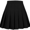 Women Girls Pleated Skirts with Shorts, Elastic Waist Uniform Plus Size Tennis Casual Skirt, 2 Years - US 4XL