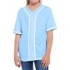 Kids Baseball Jersey Button Blank Softball Team Uniform Girls Boys Hip Hop T-Shirt Solid Color Sweatshirt