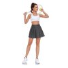 Womens Girls Pleated Tennis Skirts High Waisted A-line Skirt School Uniform Athletic Golf Skorts with Shorts,2T-4XL