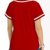 Women’s Baseball Jersey Shirt – Button Down Short Sleeve Team Uniform Top for Sports, Events, or Casual Wear