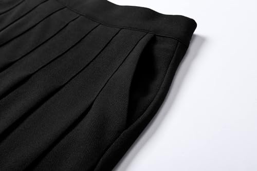 Women Girls Pleated Skirts with Shorts, Elastic Waist Uniform Plus Size Tennis Casual Skirt, 2 Years - US 4XL