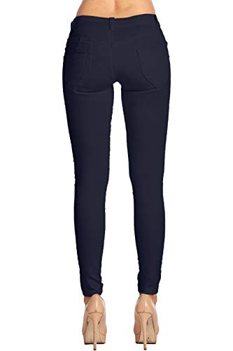 Women's Stretchy 5 Pocket Skinny Color Uniform Pants