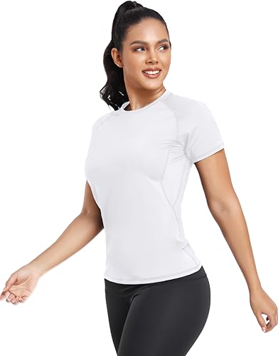 4 Pack Women's Compression Shirt Running Athletic T-Shirts Workout Tops Baselayer Short Sleeve Yoga Gym Sports Gear