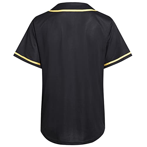 DEHANER Plain Blank Baseball Jerseys for Men Women Adult Hip Hop Hipster Button Down Shirts Sports Uniforms Outfits