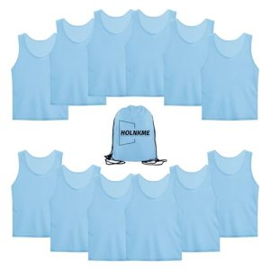 Scrimmage Team Practice Vests Sports Pinnies Soccer Training Basketball Nylon Mesh Jerseys for Child & Adult(12 Pack)
