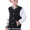 Kids Baseball Jacket Varsity Style Casual Fit Sport Boys Girls Team Uniforms Cardigan Sweatshirt
