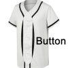5 Pack Mens Plain Blank Baseball Jersey Button Down Shirts Short Sleeve Hipster Hip Hop Sports Team Uniform