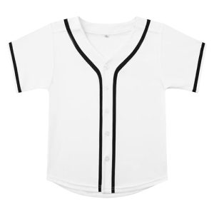 Youth Button Down Plain Baseball Jersey, Blank Softball Team Uniform, Hip Hop Hipster Short Sleeve Active Shirts