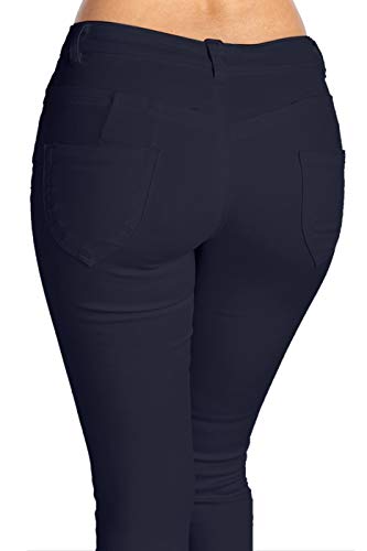 Women's Stretchy 5 Pocket Skinny Color Uniform Pants