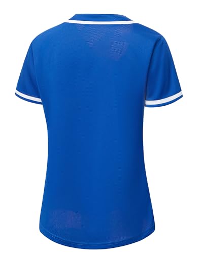 Womens Button Down Baseball Jersey, Blank Softball Team Uniform, Hip Hop Hipster Short Sleeve Active Shirts
