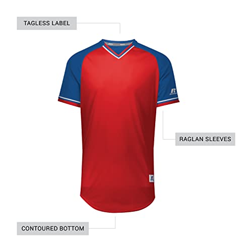 31EcEj0gVJL.jpg Men's Classic V-Neck Baseball Jersey: Vintage Appeal, with Dri-Power Moisture-Wicking