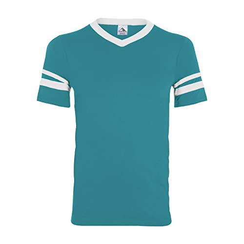 Men's X-Large Sleeve Stripe Jersey, Teal/White