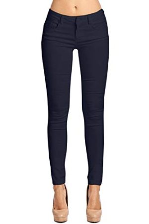 Women's Stretchy 5 Pocket Skinny Color Uniform Pants