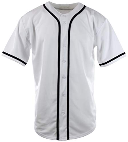 Mens Plain Solid Color Baseball Jersey