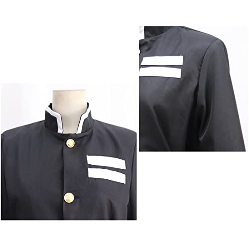 Mens Cosplay Costume Japanese Anime Cosplay Black Team Uniform Kimonos Outfit With Belt