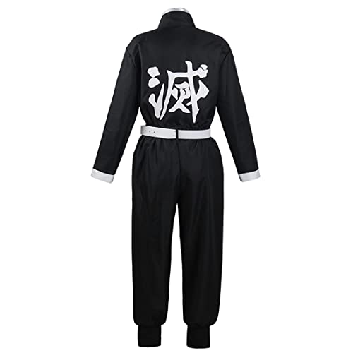 Mens Cosplay Costume Japanese Anime Cosplay Black Team Uniform Kimonos Outfit With Belt