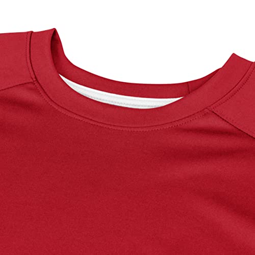 Boys' Top Spin Lightweight Youth Baseball Jersey, Scarlet, White, Small