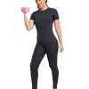 4 Pack Women's Compression Shirt Running Athletic T-Shirts Workout Tops Baselayer Short Sleeve Yoga Gym Sports Gear