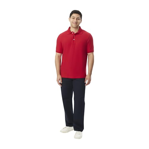 Boys' Short Sleeve Pique Polo Uniform Shirt (Standard & Husky)