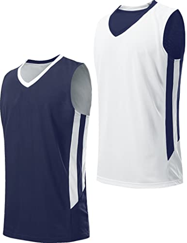 Youth Boys Reversible Mesh Performance Athletic Basketball Jerseys Blank Team Uniforms for Sports Scrimmage