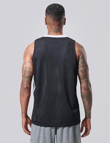 10-Pack Men's Reversible Custom Basketball Jerseys, Plain Mesh Athletic Sleeveless Shirts Blank Team Uniforms Set
