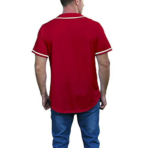 Men Baseball Jersey Button Striped T Shirts Sports Uniform Jersey Active Short Sleeve Tee Team Clothing