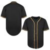 Blank Jersey Plain Hipster Hip Hop for Men Button-Down Baseball Jersey Short Sleeve Shirt