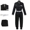 Mens Cosplay Costume Japanese Anime Cosplay Black Team Uniform Kimonos Outfit With Belt