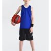10 Pack Youth Boys Reversible Mesh Performance Athletic Basketball Jerseys Blank Team Uniforms for Sports Scrimmage Bulk