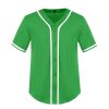 Men's Baseball Jersey Short Sleeve Shirt V Neck Tops Button Down Tee Shirts Sports Clothes S-4XL