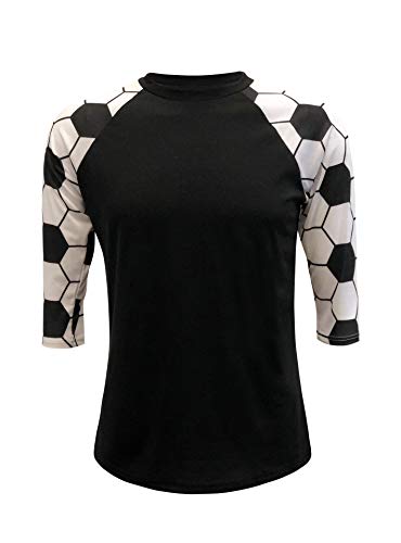 Sports Adult & Kids Raglan Shirt Printed Sleeves Athletic Jersey Soccer Volleyball Basketball Football