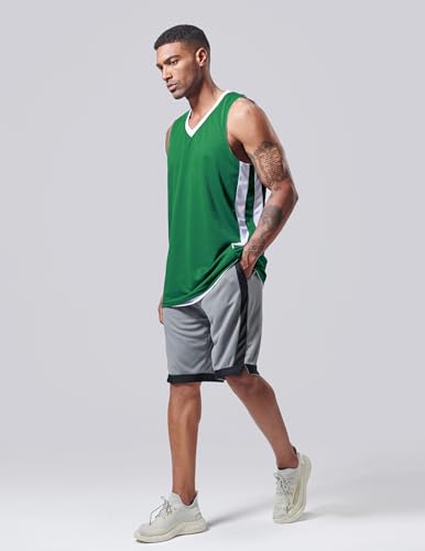 31ji60BMlyL.jpg 10-Pack Men's Reversible Custom Basketball Jerseys, Plain Mesh Athletic Sleeveless Shirts Blank Team Uniforms Set