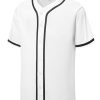 Mens Button Down Plain Baseball Jersey, Blank Softball Team Uniform, Hip Hop Hipster Short Sleeve Active Shirts