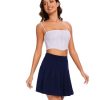 Stretchy Short Pleated Skirts for Women Cheerleader Uniform High Waist A-line Mini Skirt