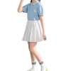 White Mini Skirt Pleated Tennis Skirts Skorts High Waisted Womens' Novelty Skirts for Women with Shorts 3XL