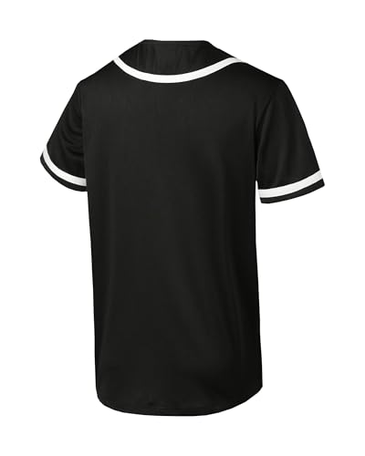 5 Pack Mens Plain Blank Baseball Jersey Button Down Shirts Short Sleeve Hipster Hip Hop Sports Team Uniform
