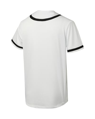 5 Pack Mens Plain Blank Baseball Jersey Button Down Shirts Short Sleeve Hipster Hip Hop Sports Team Uniform
