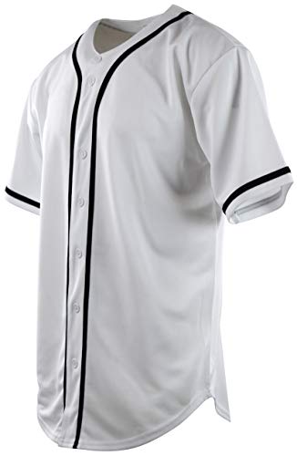 Mens Plain Solid Color Baseball Jersey