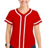 Women’s Baseball Jersey Shirt – Button Down Short Sleeve Team Uniform Top for Sports, Events, or Casual Wear