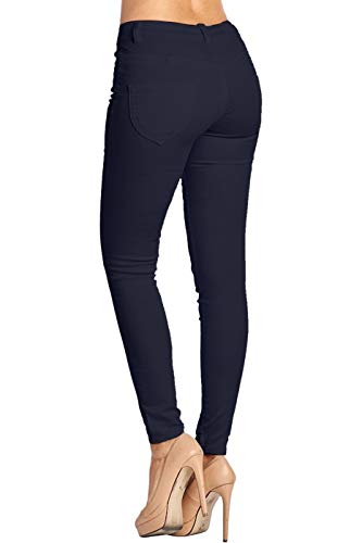 Women's Stretchy 5 Pocket Skinny Color Uniform Pants