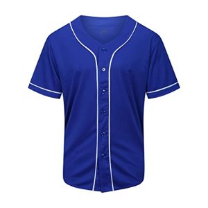 Blank Baseball Jersey,Short Sleeve Plain Jersey Shirt,Sports Uniform for Men Women(White, Black, Red,Blue,S-3XL)