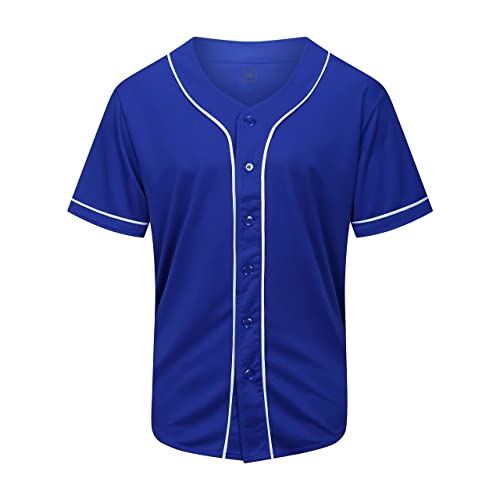 Blank Baseball Jersey,Short Sleeve Plain Jersey Shirt,Sports Uniform for Men Women(White, Black, Red,Blue,S-3XL)