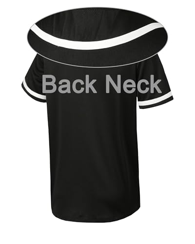 5 Pack Mens Plain Blank Baseball Jersey Button Down Shirts Short Sleeve Hipster Hip Hop Sports Team Uniform